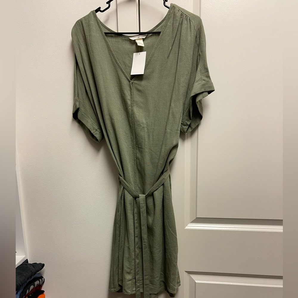 H&M Olive Green Dress Large